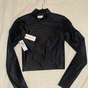 Babaton Shiny Black Crop Top